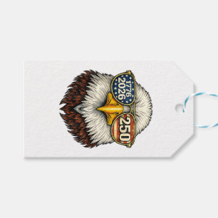 250 Anniversary USA 1776-2026 Patriotic Bald Eagle Gift Tags