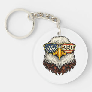 250 Anniversary USA 1776-2026 Patriotic Bald Eagle Key Ring