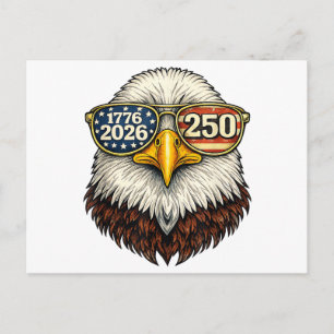 250 Anniversary USA 1776-2026 Patriotic Bald Eagle Postcard