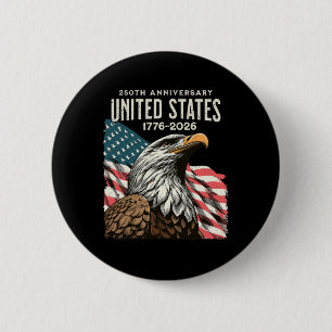 250 Anniversary Usa 250th Us Flag Patriotic 4th Of 6 Cm Round Badge