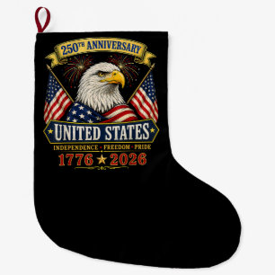 250 anniversary usa 4th of july patriotic large christmas stocking