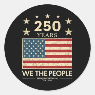 250 Anniversary Usa 4th Of July Us Flag 250th Patr Classic Round Sticker