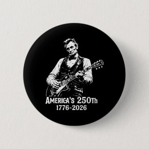 250 Anniversary Usa Abe 16th President Guitar 250 6 Cm Round Badge