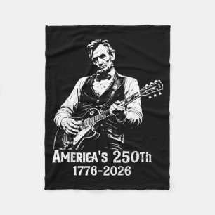 250 Anniversary Usa Abe 16th President Guitar 250 Fleece Blanket