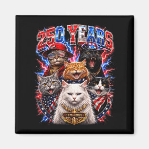 250 Anniversary Usa Cat Kitty 250 Years Aamerican Magnet