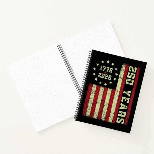 250 Anniversary Usa Flag Notebook (Inside)