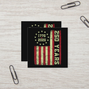 250 Anniversary Usa Flag Square Business Card
