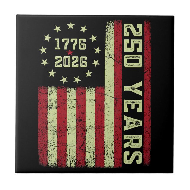 250 Anniversary Usa Flag Tile (Front)