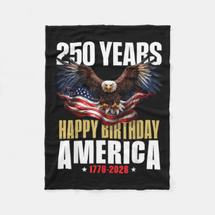 250 Anniversary USA Patriotic 4th of July 2026 Fleece Blanket