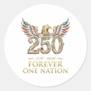 250 Anniversary Usa Patriotic 4th Of July Independ Classic Round Sticker