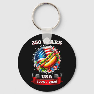 250 Anniversary USA Patriotic BBQ 250th 4th of Key Ring
