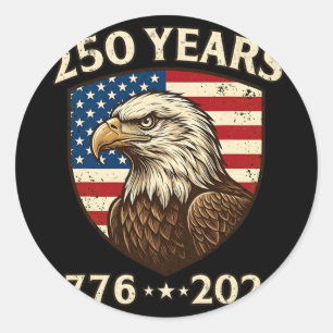250 Anniversary Usa Patriotic Eagle 250th 4th Of J Classic Round Sticker