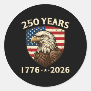 250 Anniversary Usa Patriotic Eagle 250th 4th Of J Classic Round Sticker