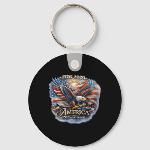 250 Anniversary USA Patriotic Eagle 250th 4th of Key Ring