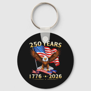 250 Anniversary USA Patriotic Eagle 250th 4th of Key Ring