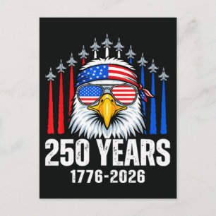 250 Anniversary USA Patriotic Eagle 250th  Holiday Postcard