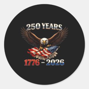250 Anniversary Usa Patriotic Eagle 250th Independ Classic Round Sticker