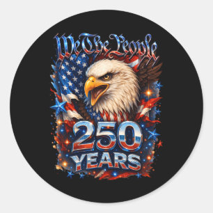250 Anniversary Usa Patriotic Eagle 250th Independ Classic Round Sticker