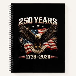 250 Anniversary USA Patriotic Eagle 250th Independ Notebook