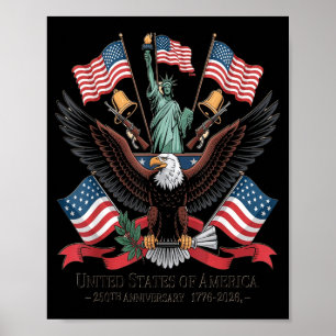 250 Anniversary USA Patriotic Eagle 250th Poster