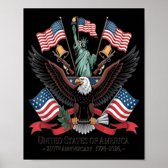 250 Anniversary USA Patriotic Eagle 250th Poster (Front)