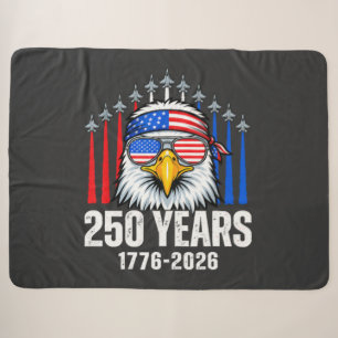 250 Anniversary USA Patriotic Eagle 250th Sherpa Blanket