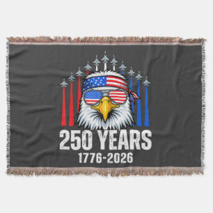 250 Anniversary USA Patriotic Eagle 250th Throw Blanket