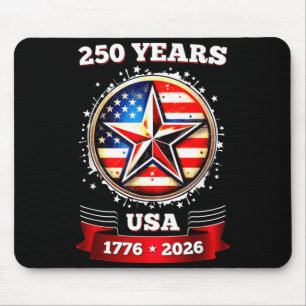 250 Anniversary USA Patriotic Star Mouse Mat