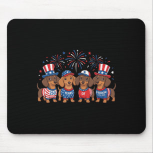 250 Anniversary Usa Shirt Dog Dachshund 4th Of Jul Mouse Mat