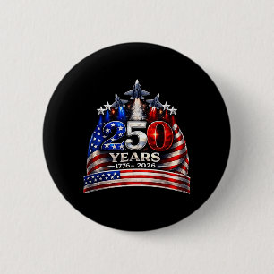 250 Anniversary USA Shirt Patriotic July 4th 6 Cm Round Badge