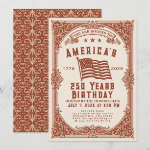 250 Birthday of the USA  Invitation
