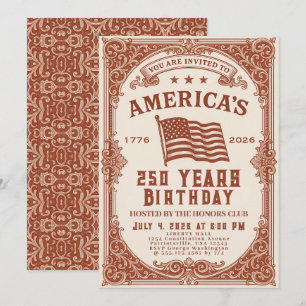 250 Birthday of the USA  Invitation