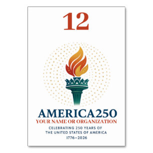 250 Birthday of the USA  Table Number