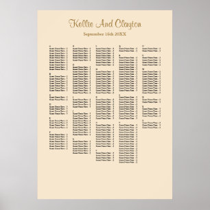 250+ Champagne Wedding Seating Chart