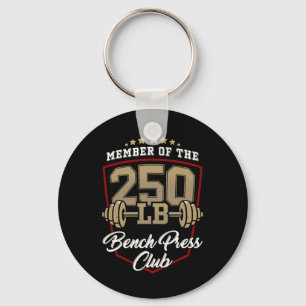 250 Lbs Pound Bench Press Club Gym Weightlifting P Key Ring
