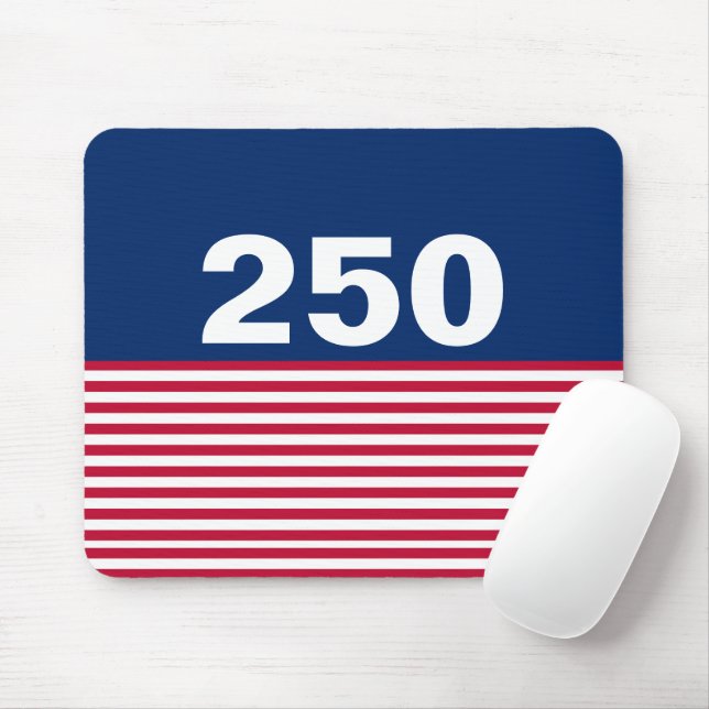 250 Red White and Blue USA Anniversary Mouse Mat (With Mouse)