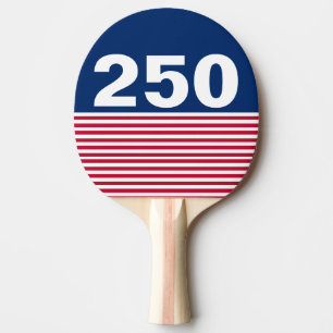 250 Red White and Blue USA Anniversary Ping Pong Paddle
