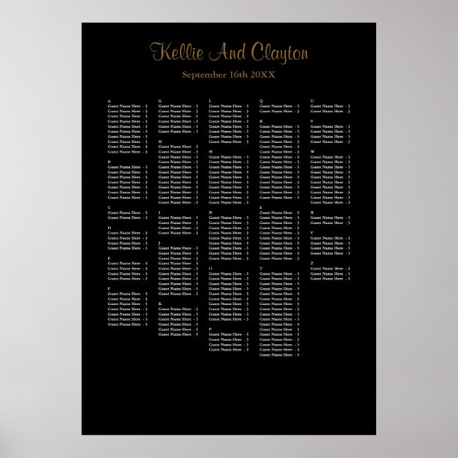 250+ Simple Wedding Seating Chart (Front)