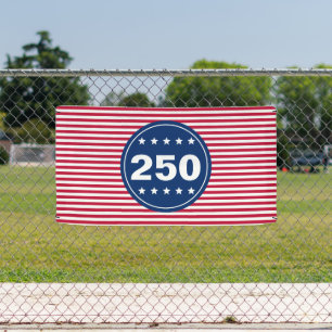 250 Stars and Stripes Red White and Blue Patriotic Banner