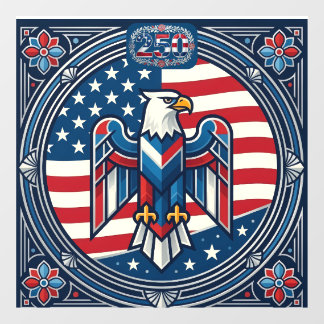 250 USA Anniversary Patriotic Eagle Star & Stripes Window Cling
