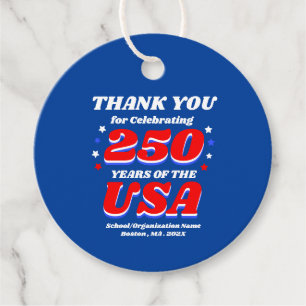 250 USA Party Custom Patriotic Favour Tags