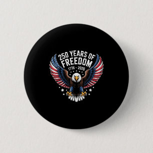 250 usa years of freedom 1776–2026 patriotic eagle 6 cm round badge
