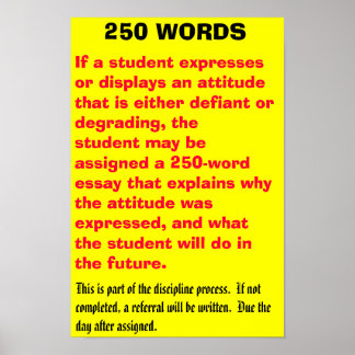 250 words - Customised Poster