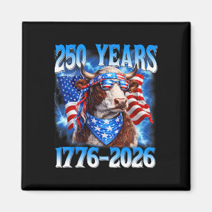 250 Year 250th Anniversary Usa Cow Patriotic 4th O Magnet