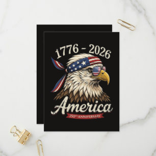 250 Year America 1776 2026 Eagle Vintage Invitation Postcard