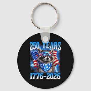 250 Year American 250th Anniversary Usa Racoon 4t Key Ring