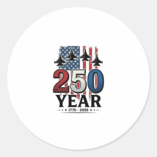 250 Year Patriotic Jet Vintage Engraving Shirt Des Classic Round Sticker