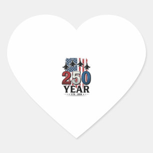 250 Year Patriotic Jet Vintage Engraving Shirt Des Heart Sticker