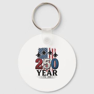 250 Year Patriotic Jet Vintage Engraving Shirt Des Key Ring