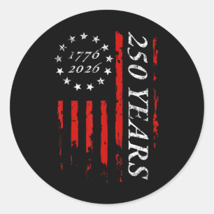 250 Years 13-star Betsy Ross American Flag 4th Of  Classic Round Sticker